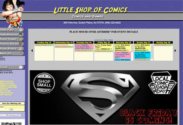 Little Shop of Comics calendar