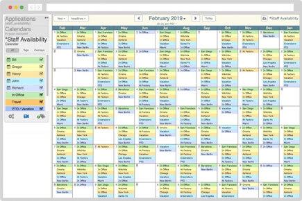 Staff availability calendar