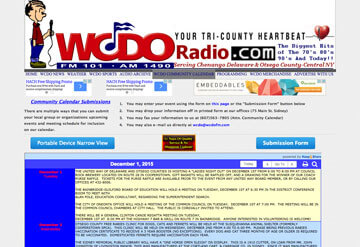 WCDO Radio calendar