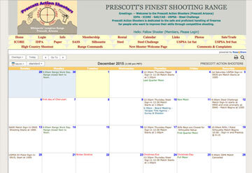 Prescott's Finest Shooting Range calendar