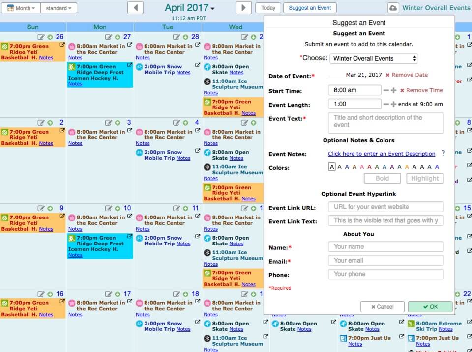 Screenshots Live Sample Calendars KeepandShare