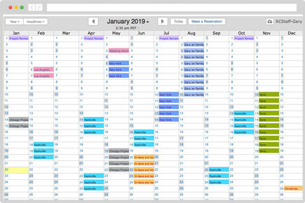 Staff schedule calendar