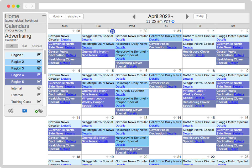 Group calendar month view